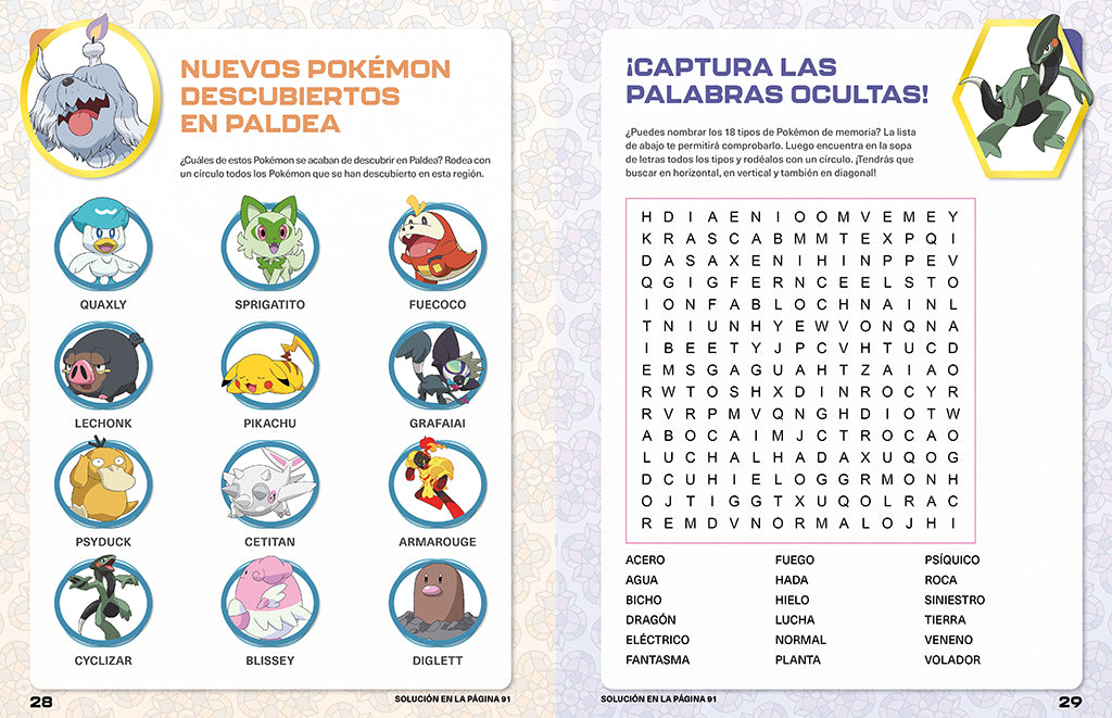 Pokémon libro oficial de actividades - Región de Paldea / Pokémon the Official Activity Book of the Paldea Region interior 1 (ISBN 9788419746559) [onix:03f1ebf8fe95e16fc26345d56c91b207]