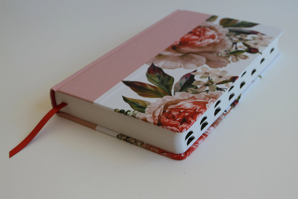 Biblia Reina Valera 1960 letra grande. Tela rosada con flores, manual con índice / Spanish Bible RVR 1960, Large Print, Pink Floral Cloth with Index interior 7 (ISBN 9798890981653) [onix:8ada6ac265dfce07eadcaf7e7df7ac74]