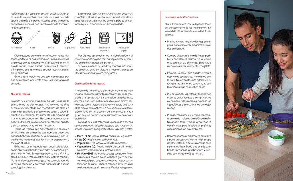 Chef sapiens: De los orígenes a la actualidad en 100 recetas saludables / Chef Sapiens: From the Origins of Cuisine to the Present interior 1 (ISBN 9788425361722) [onix:bd5ad5d44f45ef3318a13175f444d121]