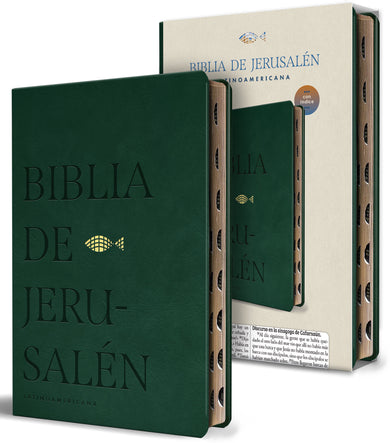 Biblia Católica Biblia de Jerusalén Latinoamericana, simil piel verde con índice / Spanish Catholic Jerusalem Bible, Green leathersoft with Index cover (ISBN 9798890985347) [onix:11da8e80ec829260df8c8050494b8949]