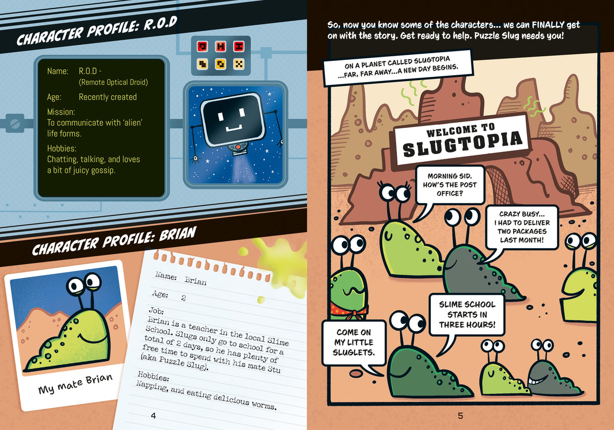 Puzzle Slug and the Alien Invasion interior 1 (ISBN 9781835405932) [onix-asset:8785dd16b33e6b05d85f0d167ca860b3a57671031b98de0181f04fc4498fad08]