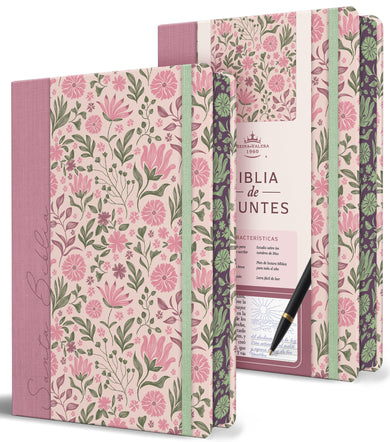 Biblia de Apuntes RVR 1960. Tapa dura, rosada con flores / Spanish Journalling Bible RVR 1960 Hardcover Pink with Flowers cover (ISBN 9798890985118) [onix:ca0a672233c9dd9908905b4320c88452]