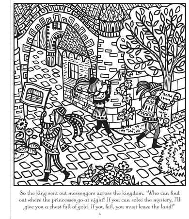 Twelve Dancing Princesses Magic Painting Book interior 1 (ISBN 9781474952996) [onix-asset:a5ba4e45a28b81afbc7cce35831a337bfdb241e8d4515504f9219003d03f5e0d]