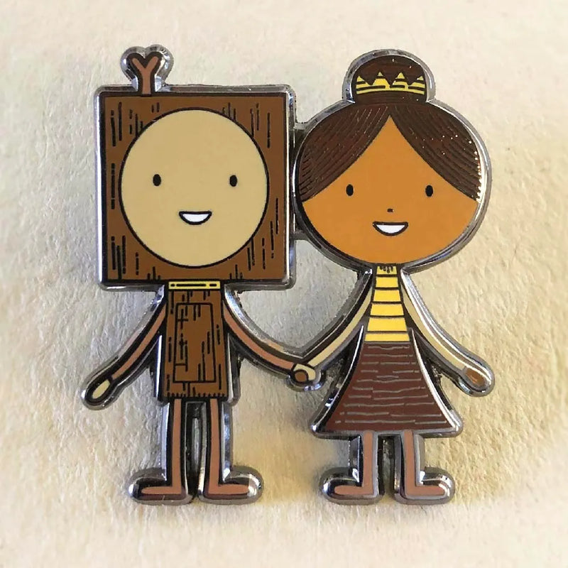 The Little Wooden Robot and the Log Princess Enamel pin 搪瓷別針