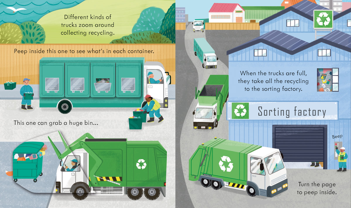 Peep Inside How a Recycling Truck Works interior 1 (ISBN 9781474986083) [onix-asset:1a30914a87d45d1fa89c17290ad9cbbdd53192e051a77a416d0db9644a5c9c4e]