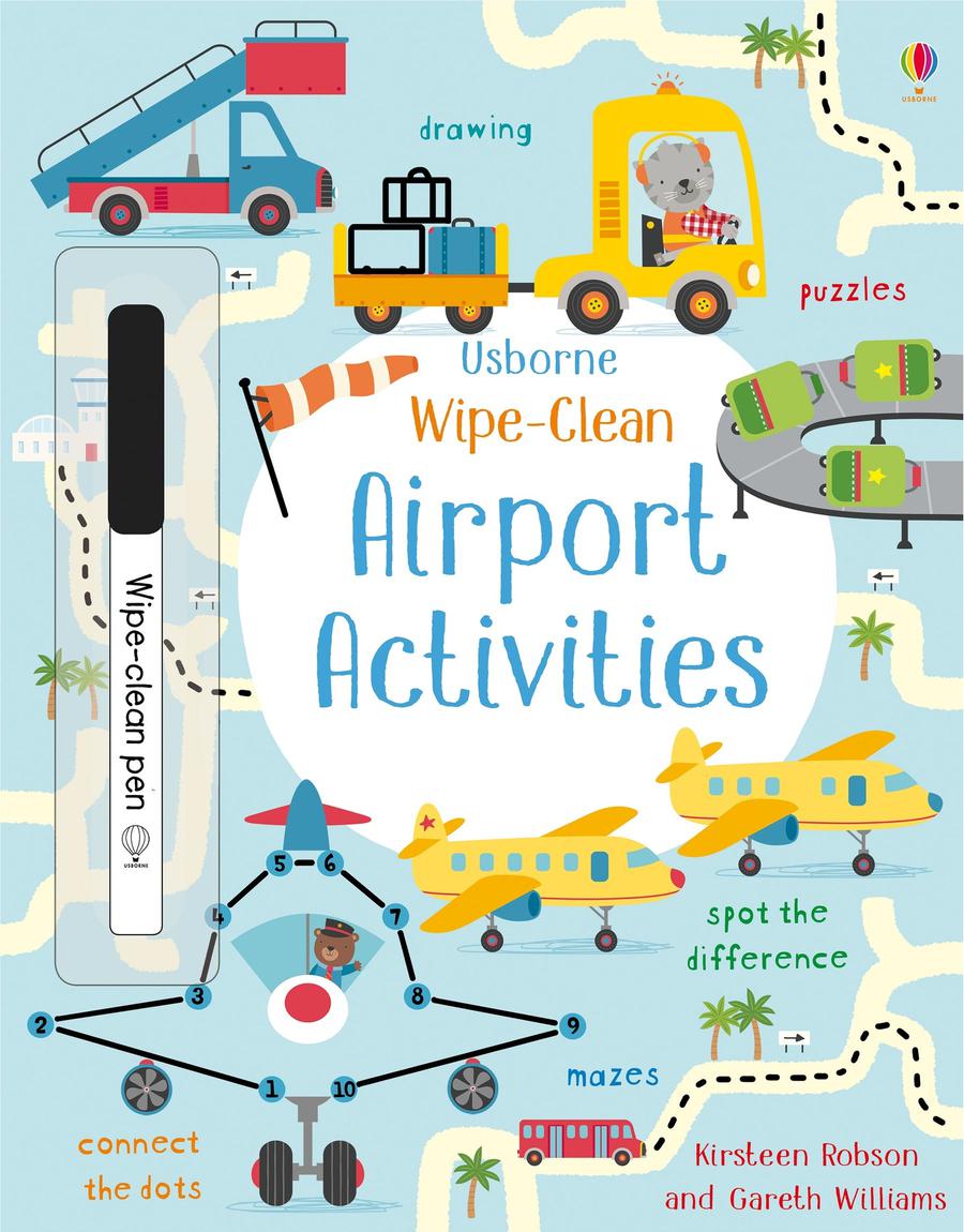 Wipe-Clean Airport Activities-Children’s interactive and activity books and kits-買書書 BuyBookBook
