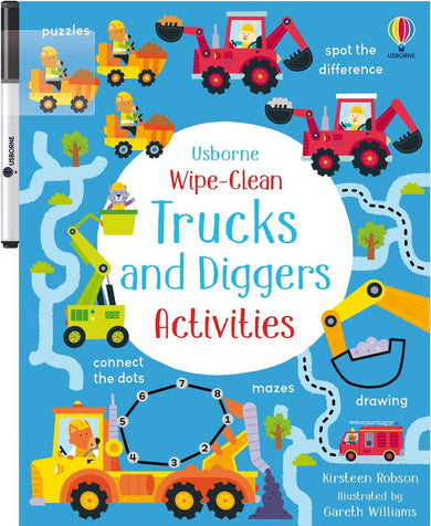Wipe-Clean Trucks and Diggers Activities-Children’s / Teenage general interest: Puzzles and quizzes-買書書 BuyBookBook