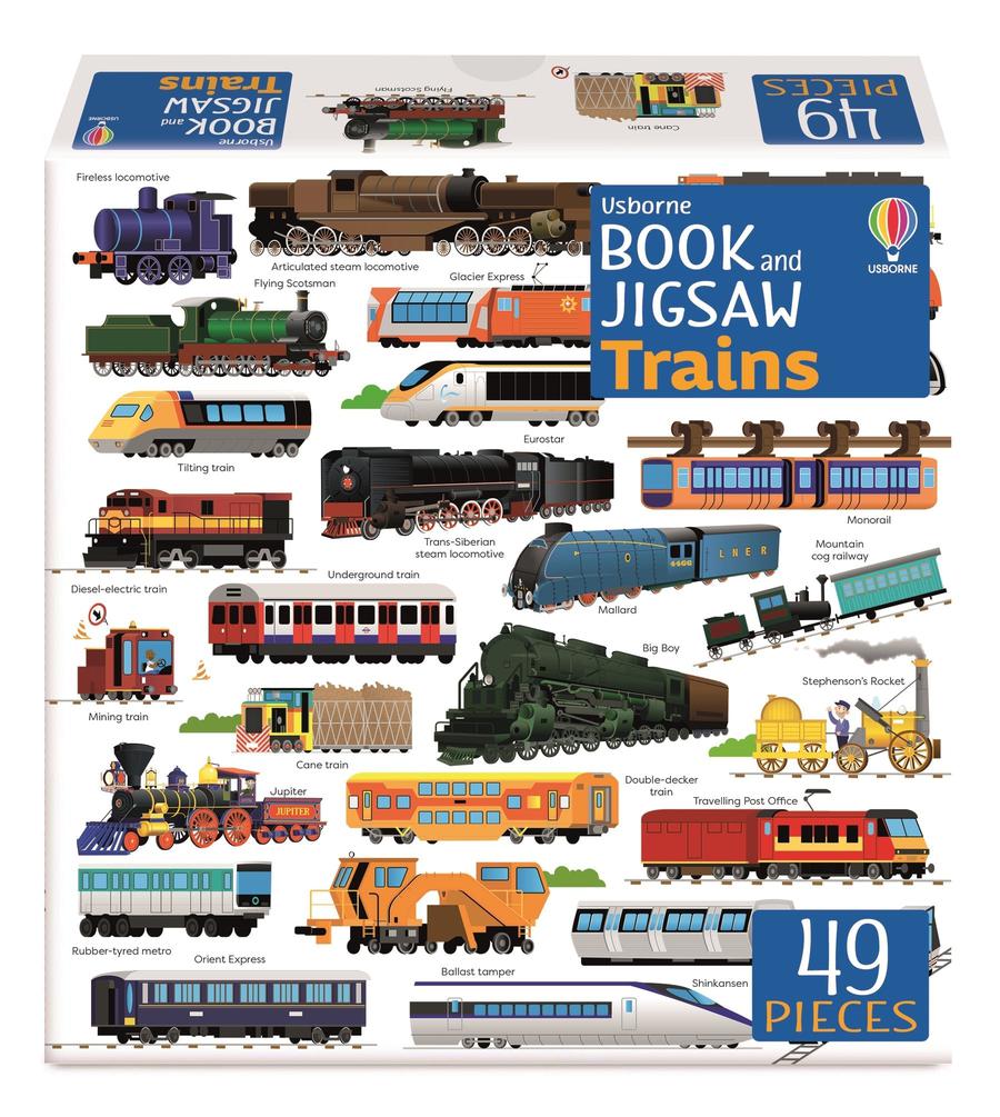 Usborne Book and Jigsaw Trains-Children’s interactive and activity books and kits-買書書 BuyBookBook