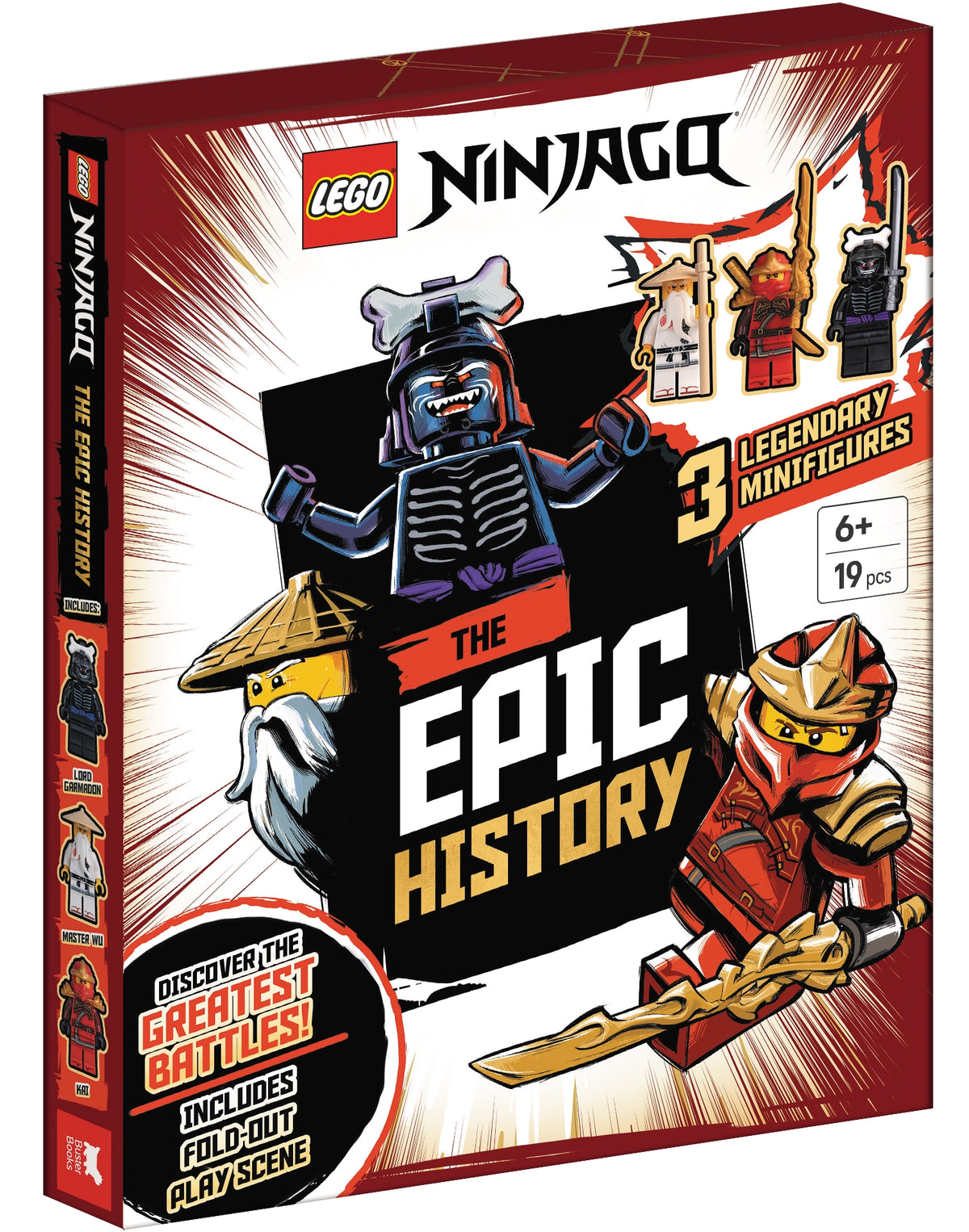 LEGO® NINJAGO®: The Epic History (with Kai, Lord Garmadon and Master Wu minifigures and fold-out play scene)