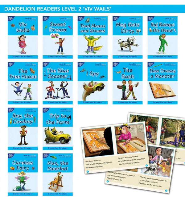 Phonic Books Dandelion Readers Vowel Spellings Level 2 (Two to three vowel teams for 12 different vowel sounds ai, ee, oa, ur, ea, ow, b‘oo’t, igh, l‘oo’k, aw, oi, ar)-Language and Linguistics-買書書 BuyBookBook