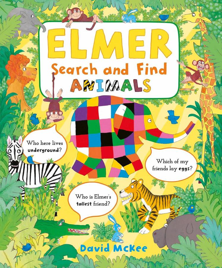 Elmer Search and Find Animals-Children’s interactive and activity books and kits-買書書 BuyBookBook