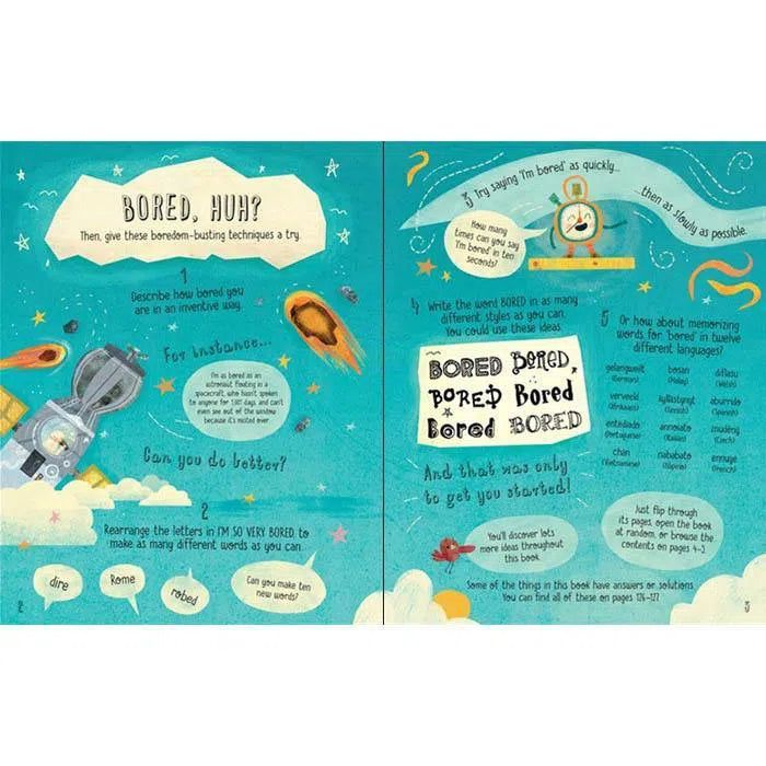 Never get bored book Usborne