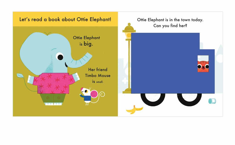 A Book About Ottie Elephant in the Town (Board Book) Nosy Crow