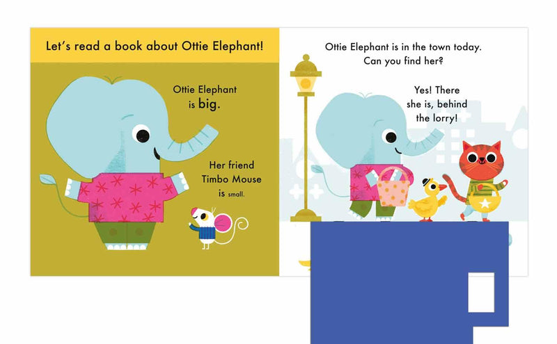 A Book About Ottie Elephant in the Town (Board Book) Nosy Crow