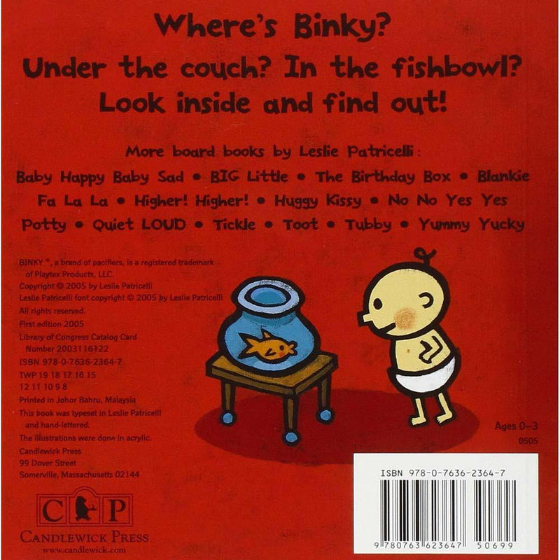 Binky (Board Book) (Leslie Patricelli) Candlewick Press