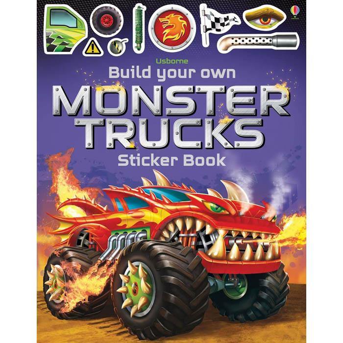 Build your own monster trucks sticker book Usborne