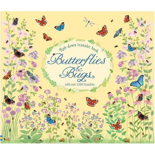 Butterflies and Bugs Rub-down transfer book (Hardback) Usborne