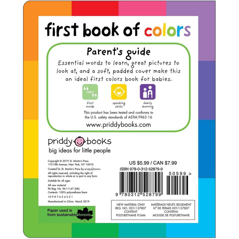 First 100 - First Book of Colors (Padded) (Board Book) Priddy