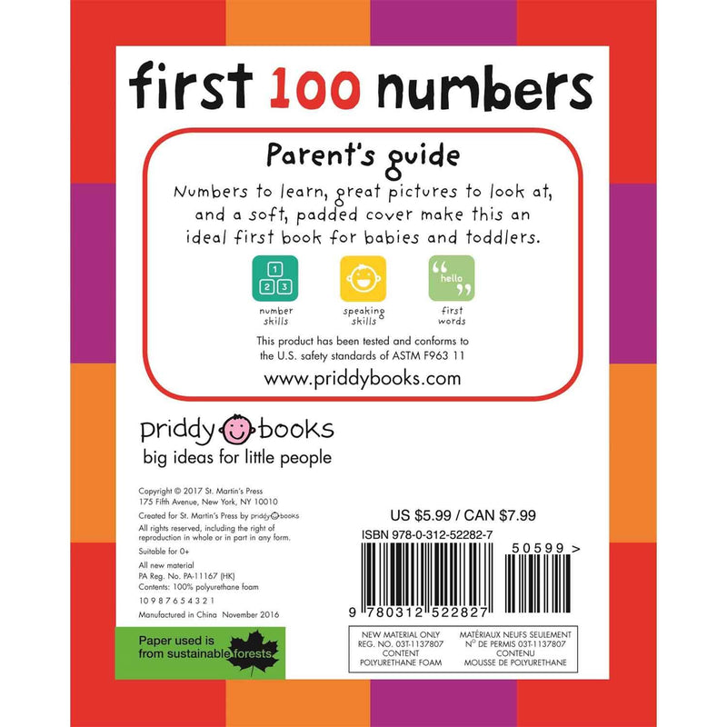 First 100 - Numbers (Board Book) (Padded) Priddy