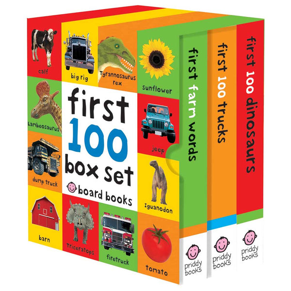 First 100 Box Set- Farm, Dino, Trucks Collection-Nonfiction: 學前基礎 Preschool Basics-買書書 BuyBookBook