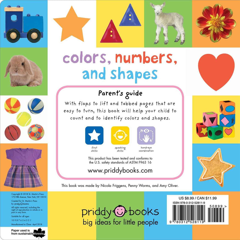 Lift-the-Flap Tab - Colors, Numbers, Shapes (Board Book) Priddy