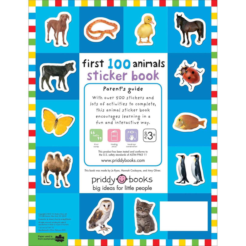 First 100 Stickers - Animals (Paperback) Priddy