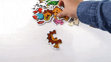 動物：FOOD超人幼兒2片拼圖卡 (80片拼圖・中英對照)