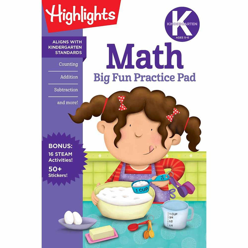 Kindergarten Math Big Fun Practice Pad (Highlights) PRHUS