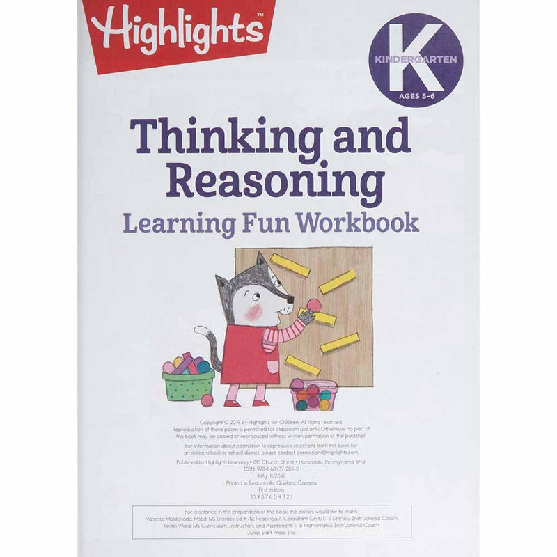 Kindergarten Thinking and Reasoning (Highlights) PRHUS