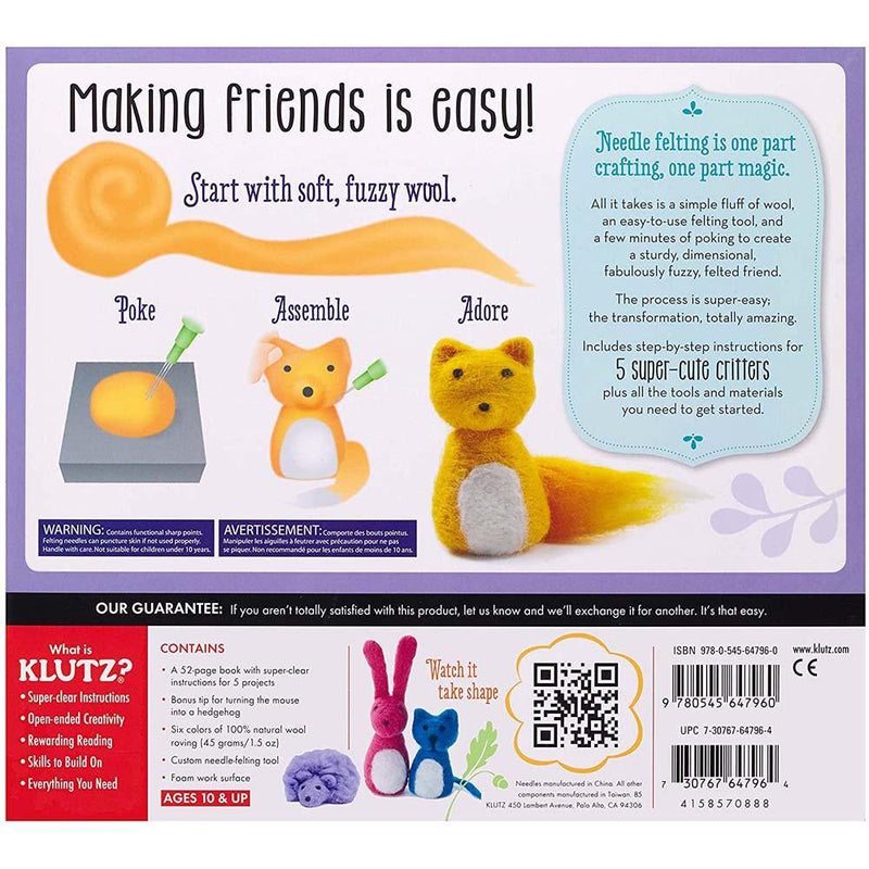 Klutz Felted Friends- Create Your Own Soft, Fuzzy Animals Craft Kit Klutz