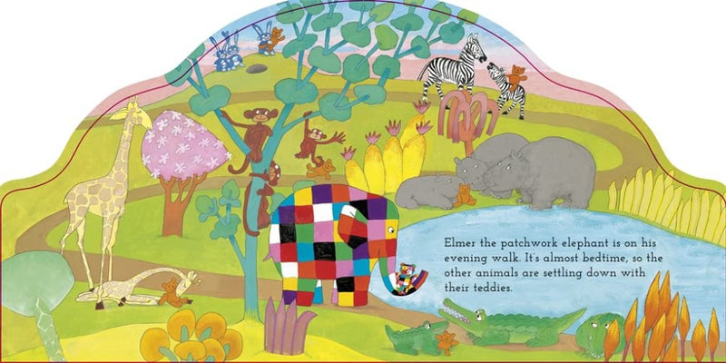 My First Elmer Bedtime : Shaped Board Book (David McKee)-Fiction: 兒童繪本 Picture Books-買書書 BuyBookBook
