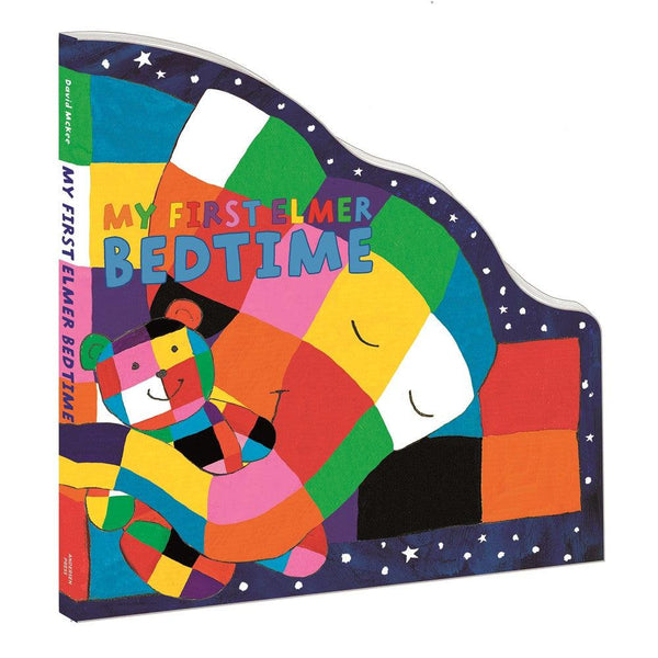 My First Elmer Bedtime : Shaped Board Book (David McKee)-Fiction: 兒童繪本 Picture Books-買書書 BuyBookBook