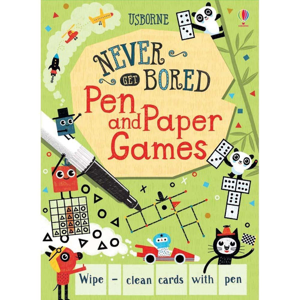Never Get Bored Pen and paper games (Wipe Clean) Usborne