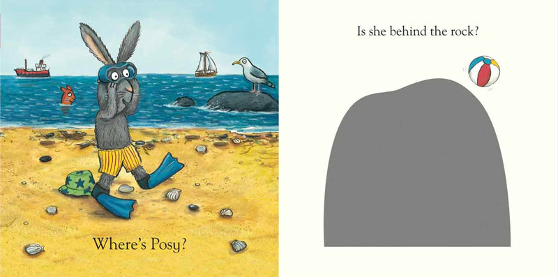 Pip and Posy, Where Are You? At the Seaside (Felt Flaps)(with QR code Audio)(Axel Scheffler)-Nonfiction: 學前基礎 Preschool Basics-買書書 BuyBookBook