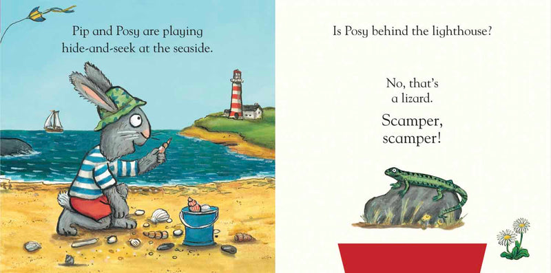 Pip and Posy, Where Are You? At the Seaside (Felt Flaps)(with QR code Audio)(Axel Scheffler)-Nonfiction: 學前基礎 Preschool Basics-買書書 BuyBookBook