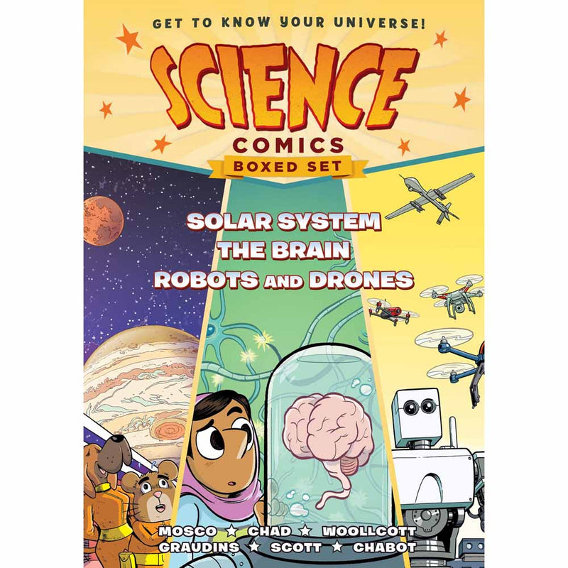 Science Comics Boxed Set - Solar System, The Brain, and Robots and Drones (3 Books) First Second