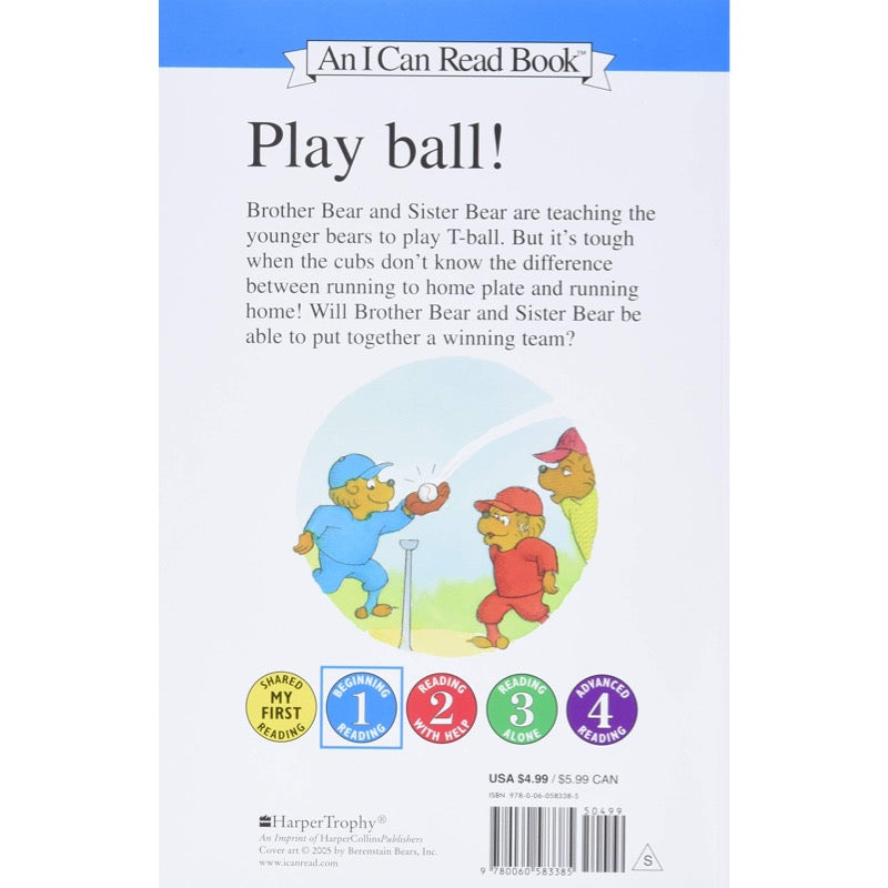 ICR: Berenstain Bears Play T Ball, The (I Can Read! L1)-Fiction: 橋樑章節 Early Readers-買書書 BuyBookBook