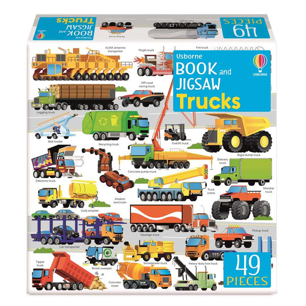 Trucks (Usborne Book and Jigsaw) (49 pcs)-Activity: 拼砌玩具 Jigsaw & Toy-買書書 BuyBookBook