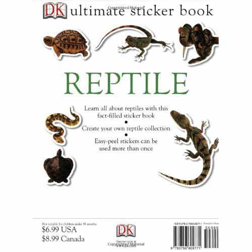 Ultimate Sticker Book - Reptile: More Than 60 Reusable (Full-Color Stickers) (Paperback) DK US