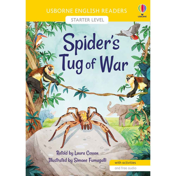 Usborne English Readers (L0) Spider's Tug of War (QR code) - 買書書 BuyBookBook