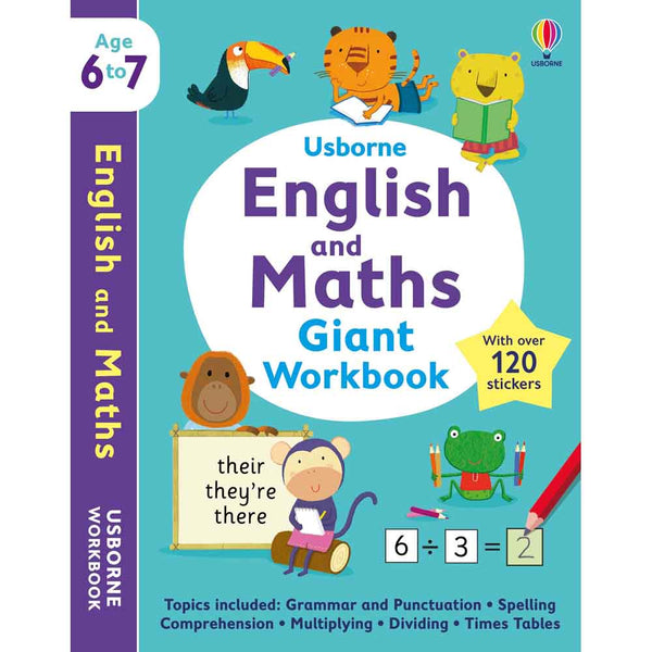Usborne English and Maths Giant Workbook (Age 6-7) - 買書書 BuyBookBook