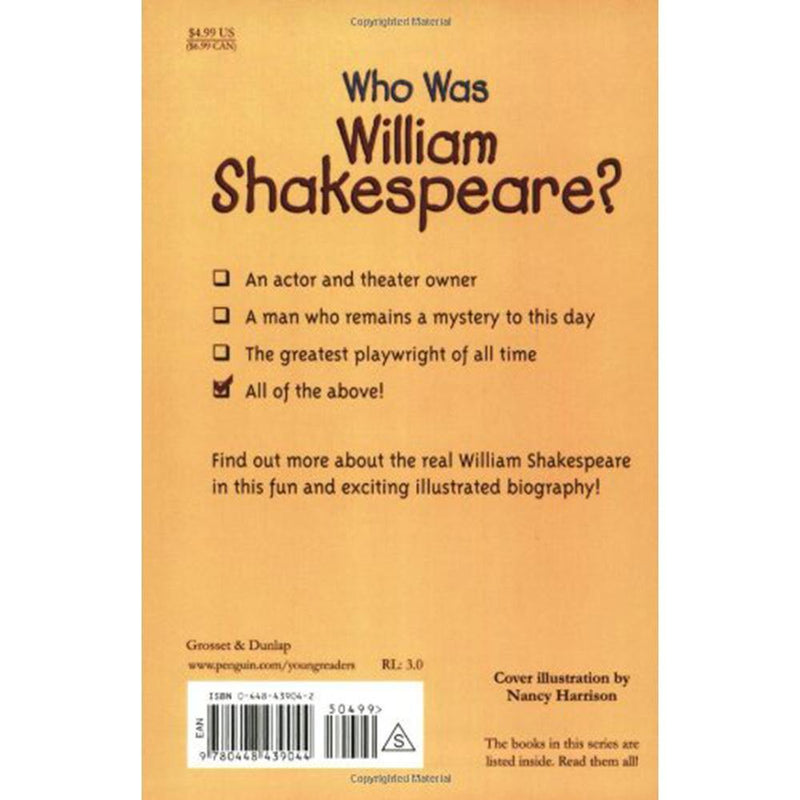 Who Was William Shakespeare? (Who | What | Where Series) PRHUS