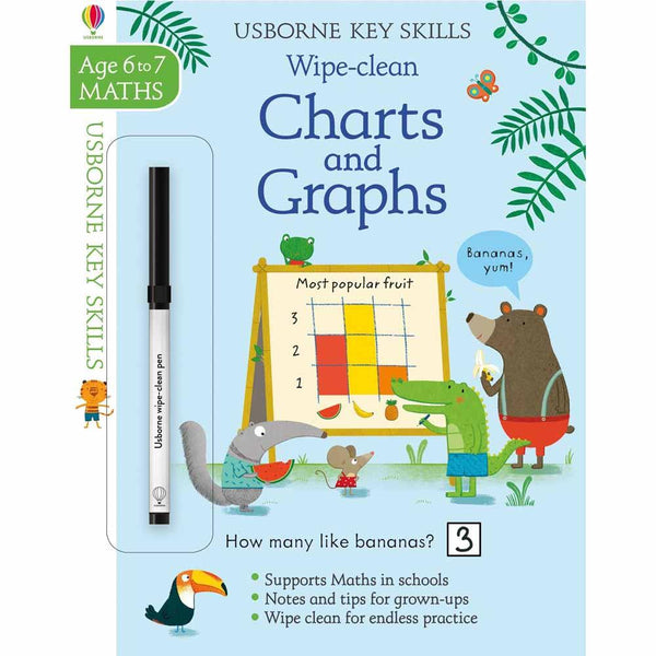 Wipe-Clean Charts & Graphs (Age 6-7) Usborne