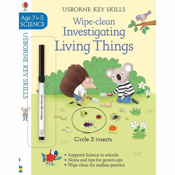 Wipe-Clean Investigating Living Things (Age 7-8) Usborne