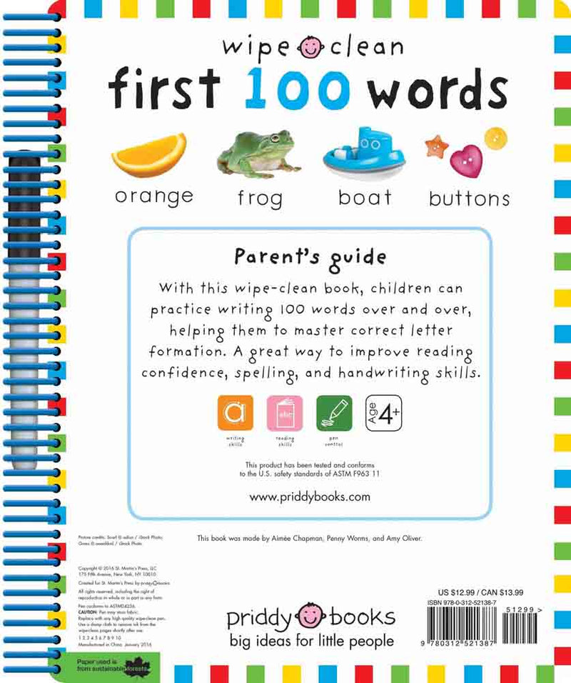 Wipe Clean - First 100 Words - 買書書 BuyBookBook