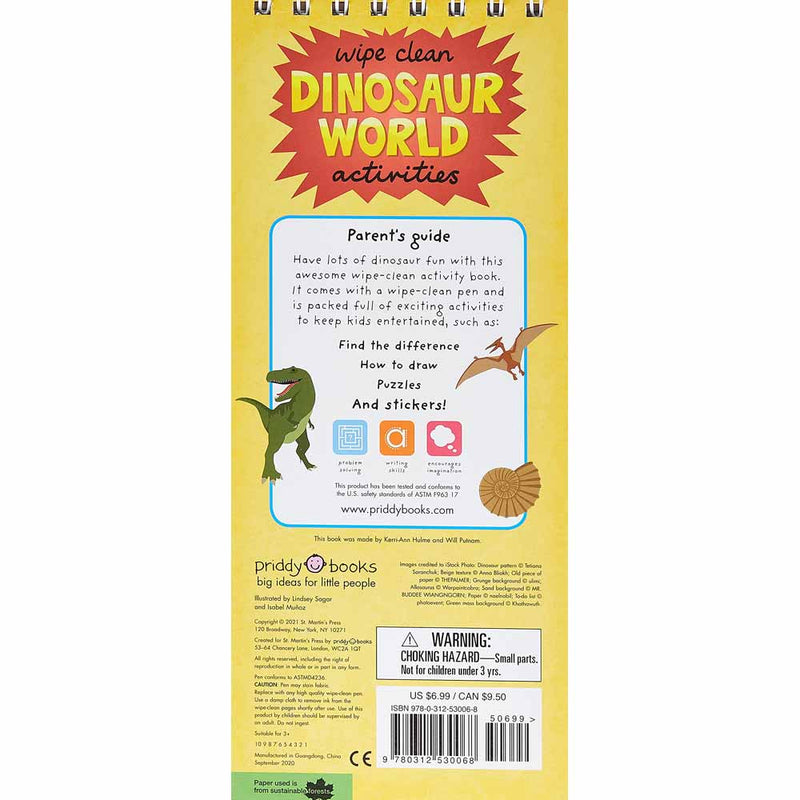 Wipe Clean Activities - Dinosaur World (Paperback) Priddy