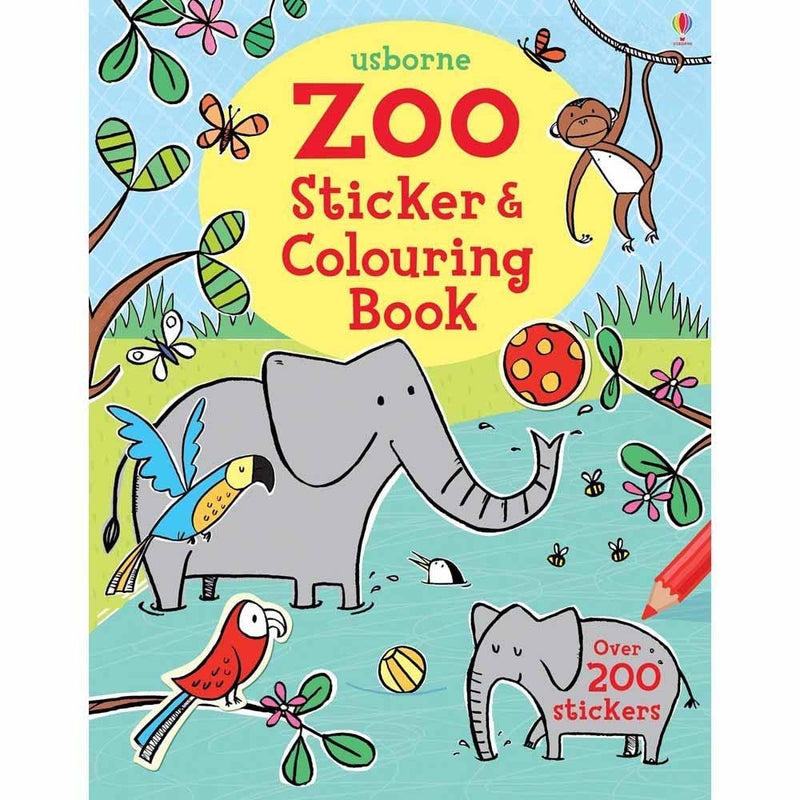 Zoo Sticker and Colouring Book Usborne