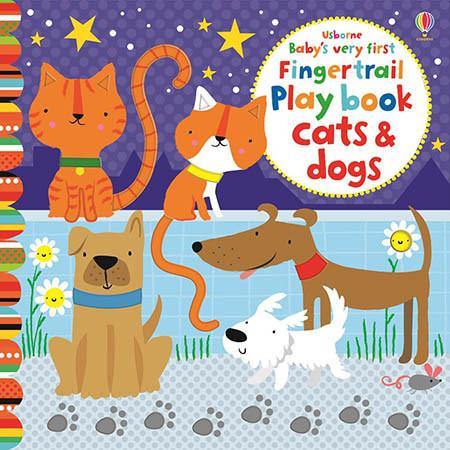 Baby's Very First Touchy-Feely Fingertrail Play book Cats and Dogs Usborne